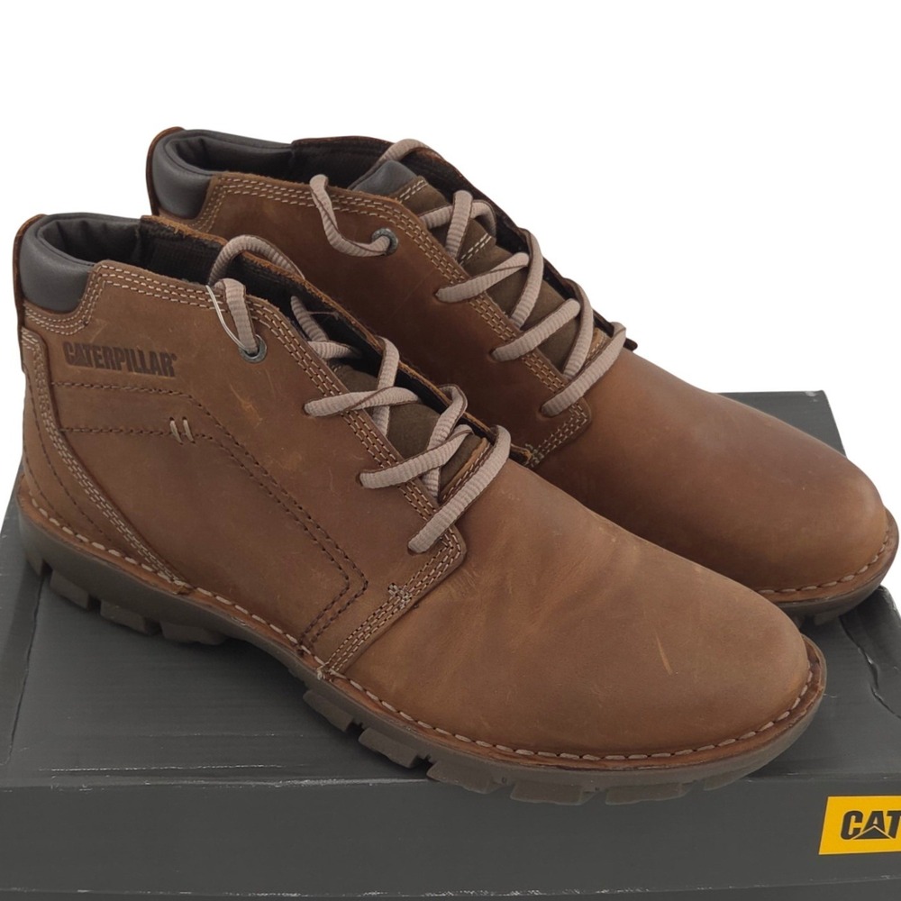 Caterpillar Transform 2.0 Mid Chukka Boots Mens 11 Brown Leather Soft Toe NEW